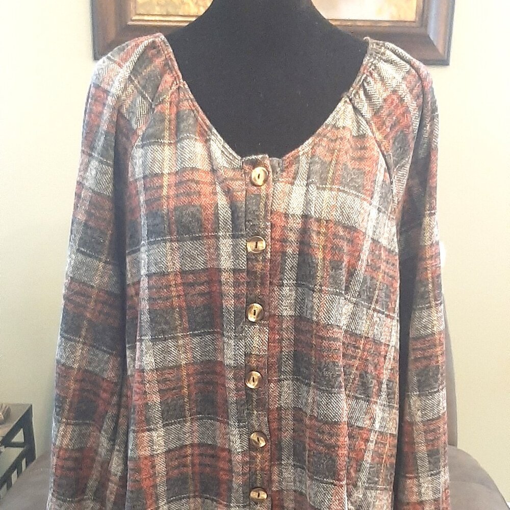White Birch Plaid Top